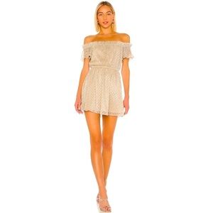 House of Harlow 1960 Revolve Star Gold Boho Babydoll Dress Y2K NWT